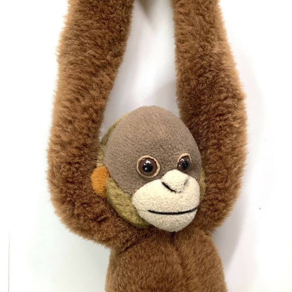 WILD republic hanging monkey gibbon brown realistic 16” plush 22” hanging - Picture 2 of 8